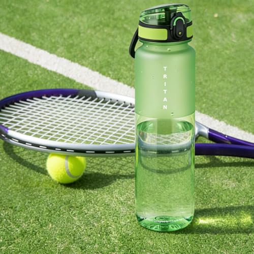 32oz Clear Tritan Water Bottle with Chug Lid - color: Green