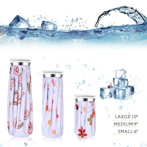 Nuanchu 3 Pcs Reusable Ice Bags for Injuries Hot Cold Pack, Boho Rainbow - style: Boho Rainbow