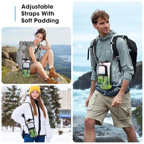 ToLuLu 25/32/40oz Water Bottle Carrier Bag Pocket,Insulated Neoprene Adjustable Shoulder Strap Water Bottle Pouch Case, Crossbody Water Bottle Holder Sling Sleeve for Men Women Adults - color: Green Grassland, size: 40 OZ