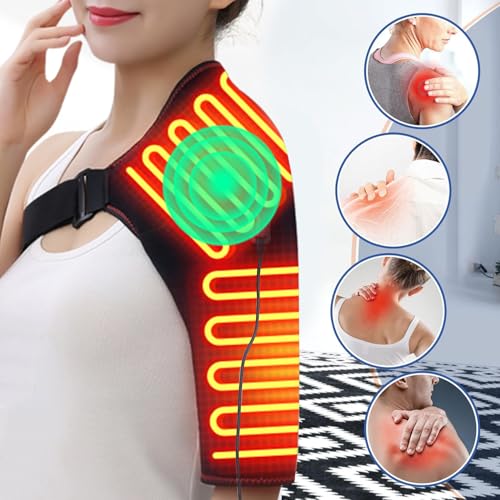 Heated Shoulder Brace with Massager Portable Electric Heating Pad - color: Right