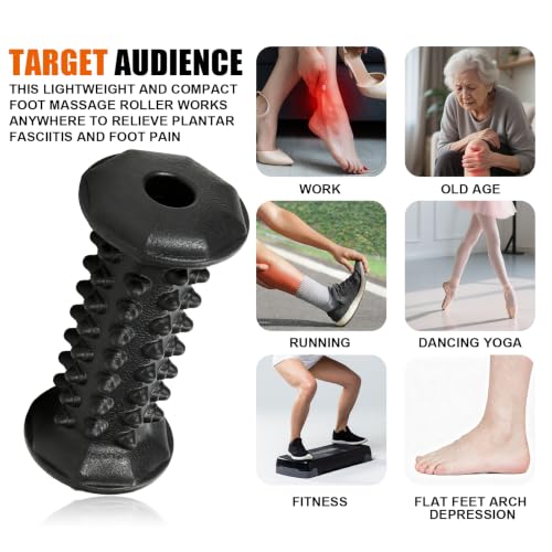 Foot Massager Roller for Plantar Fasciitis, Arch Heel Pain Relief - color: 1-piece Black