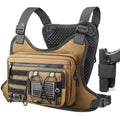 RXW Chest Bag for Men Women, Tactical Chest Rig Holster, EDC Chest Pack - color: Khaki
