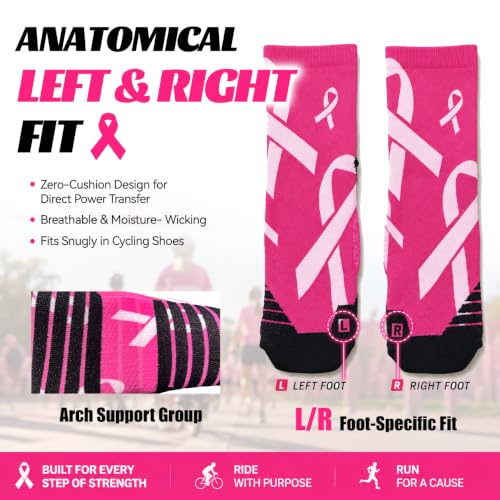 NIcool Cycling Socks For Men, 1/3 Pairs Bright Seamless Compression Running Crew Socks Youth Cushioned Tennis Quarter Socks - color: 1 Pair Hot Pink