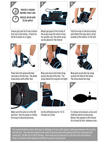 Sports Unlimited Cold Compression Ankle Wrap - size: Wrap with 1 Gel Pack