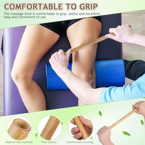 LALAFINA Bamboo Massage Stick, Long Body Roller for Muscle Massage, 1pc