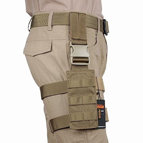 EXCELLENT ELITE SPANKER Tactical Drop Leg Holster Adjustable Drop Leg Platform Molle Module Universal Bag for Left/Right Leg - color: Coyote Brown