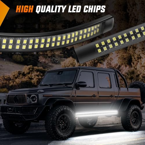 Nilight 2PCS 70 Inch Running Board LED Lights Strip White for Truck - color: White