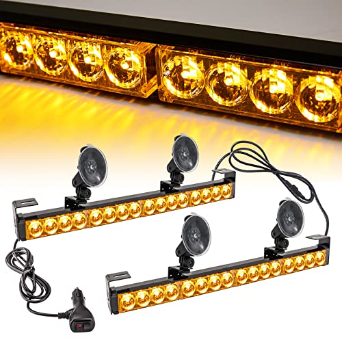 Amber 2 in 1 Emergency Strobe Light Bar 21 Flash Patterns - color: Amber