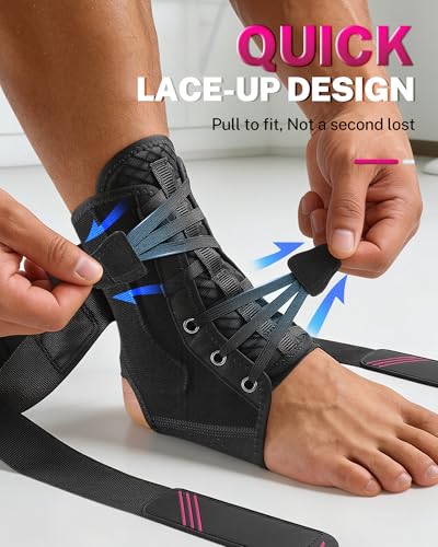 1.5mm Ultra Thin Ankle Brace for Women Men, Figure-8 Support - size: L