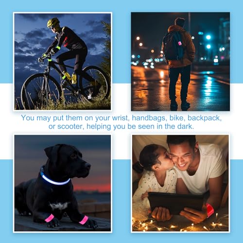 PATIKIL Reflective Slap Bands, Reflector Band Snap Bracelet Armbands High Visibility Safety Reflectors Wrist Strap Strips for Night Jogging Cycling Running - color: Green