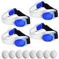 Premium LED Light Up Armband, Reflective Adjustable Wearable Silicone Running Belt Strap/Waterproof Glow in The Dark for Running Jogging Walking Cycling Concert Camping Outdoor Sports - color: Blue - 4 Pack