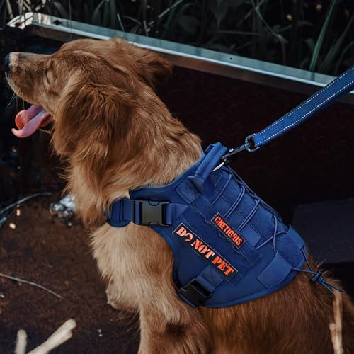 OneTigris Tactical Dog Harness Vest No-Pull Service Dog Vest for Small Dogs - color: Blue, size: XX-Small
