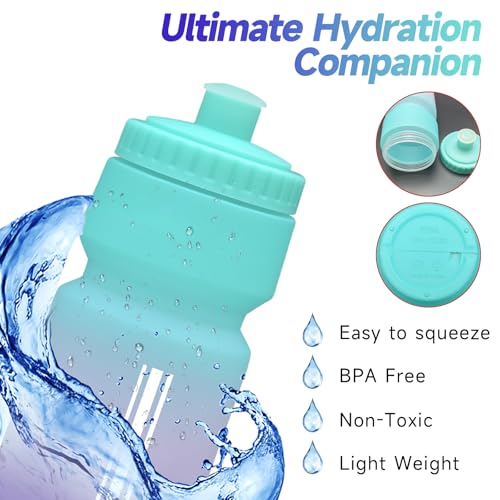 24oz Bike Water Bottle, Cycling Squeeze Water Bottle Leakproof BPA Free - color: A-Purple