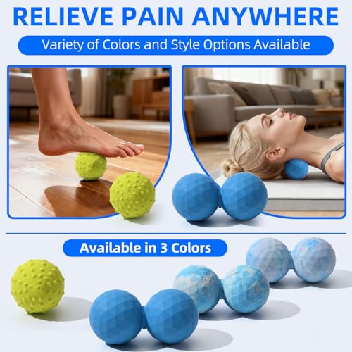 Peanut & Spiky Ball Set for Physical Therapy Blue - color: Bright Blue