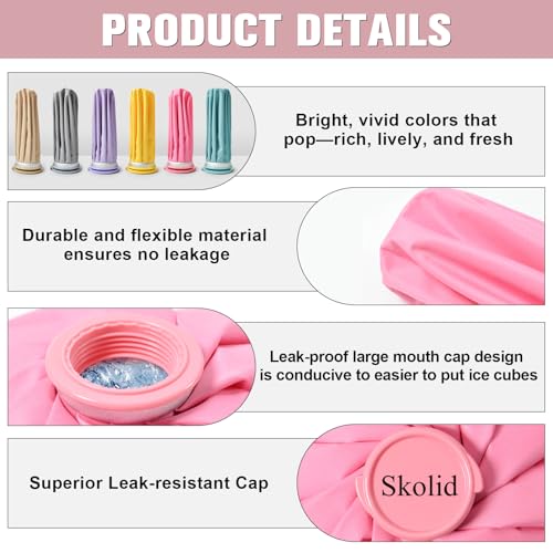 Ice Packs for Injuries Reusable, 3 Sizes, Pink - color: Pink