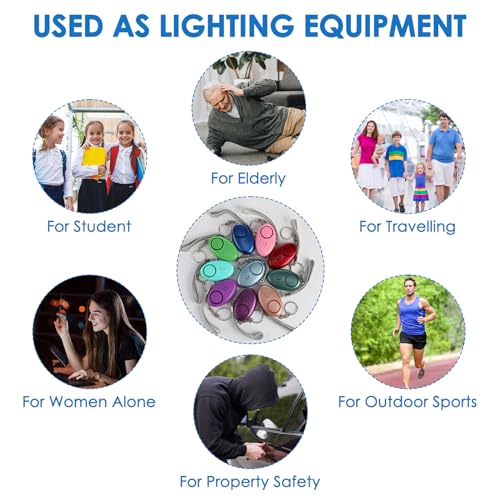 Kanayu 76 Pcs Personal Alarm Bulk 130DB Safe Sound Emergency Safety Self Defense Security Alert Keychain with Led Light Personal Protection Alarm for Women Girls Kids Elderly (Mixed Colors) - color: mixed colors