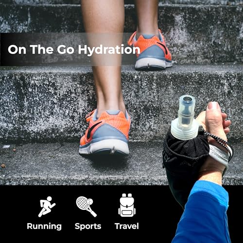 FITLY Handheld Running Water Bottle with Strap, 350ml Soft Flask