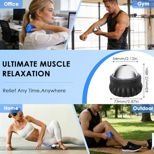 Massage Ice Roller Ball Cold & Heat Therapy Pain Relief Myofascial Release - color: Set of 3