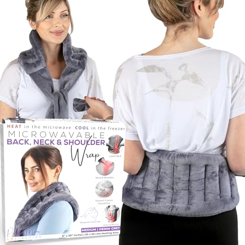 Microwavable Heating Pad with Straps, Medium, Gray, Hot/Cold Therapy - color: Gray, size: Medium