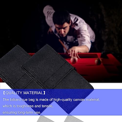 Billiard Pool Cue Case, Black Soft Pool Stick Storage, 32” Carrying Bag for 1/2 Billiard Cue Stick