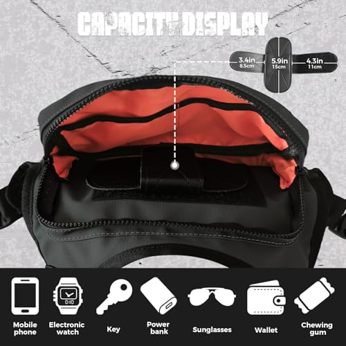 Muserise Outdoor Chest Bag For Men, EDC Chest Pack With Built-In Phone Holder, Lightweight Chest Rig Pouch - color: Black New