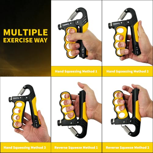 Senston Grip Strength Trainer 2 Pack, Adjustable 11-220lbs with Counter - color: Orange