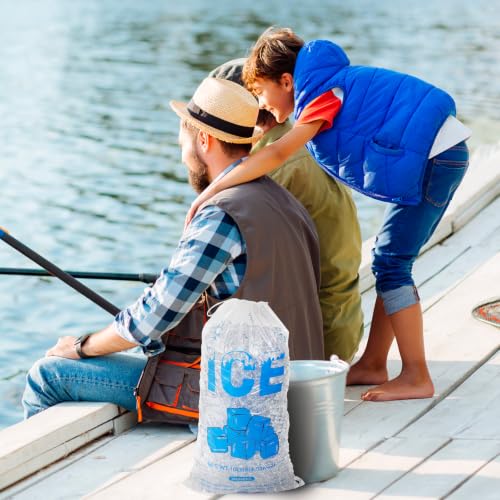 100 PACK 10 lb. Drawstring Ice Bags 12 x 21 Inch Heavy-Duty - style: 12x21inch(100pack)Cotton Drawstring-Ice Cube Pattern