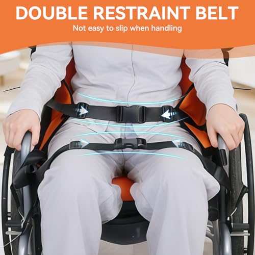 Transfer Sling with Reflective Strips, Patient Lift Pad for Elderly & Disabled, Stair Assist Evacuation Device, Wheelchair to Bed Car Transfer Aid, 8 Reinforced Handles, 260 lbs - color: Orange Reflective