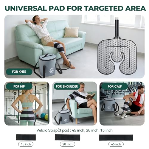 Ice Machine for Knee After Surgery w/Compression, Hip Replacement Cold Therapy Machine, Cryocuff Wrap Pack for Shoulder Recovery, ACL Cold Circulation System