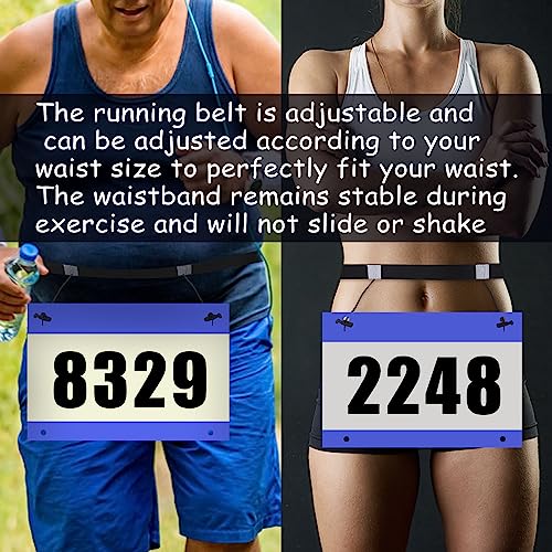 2Pcs Race Number Belt Race Bib Belts with 6 Energy Gel Loops for Marathon Triathalon Running No Safety Pins Required (Black/Pink) - color: Black&pink