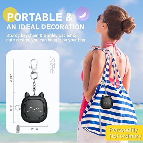 Safe Sound Personal Alarm, 130 dB Loud Siren Song Emergency Security Alarm Keychain with LED Light, Personal Sound Safety Siren for Women, Men, Children, Elderly(Black) - color: Black