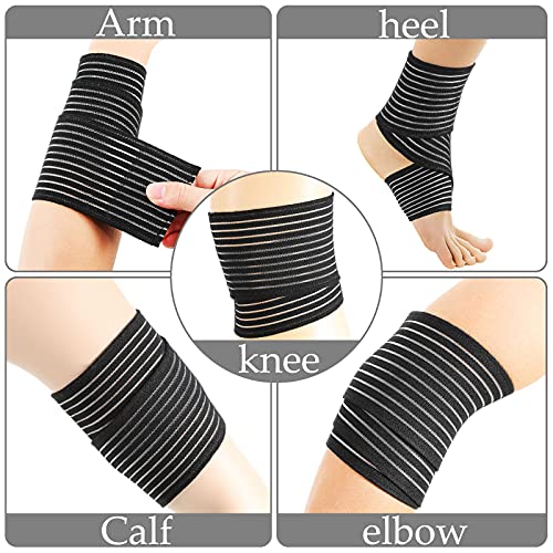 Syhood 4 Pieces Compression Leg Wraps Bandage Adjustable Ankle,28 Inches - size: 70 cm