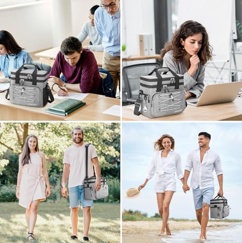 Maelstrom 24/30/60 Can Soft Cooler Bag, Double Deck Portable Ice Chest - color: Grey, size: 24 Can