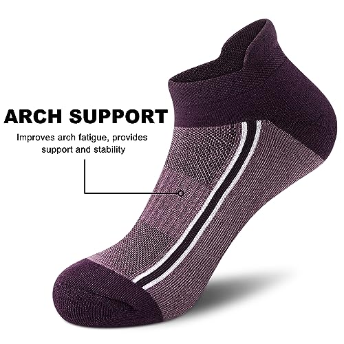 Gonii Men's Running Athletic Ankle Socks - Thick Cushioned Low Cut Socks - color: 5 Pairs Multicolor, size: 6-9