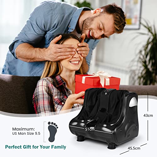 ARLIME Foot & Calf Massager with Heat, Shiatsu Electric Machine - color: Black