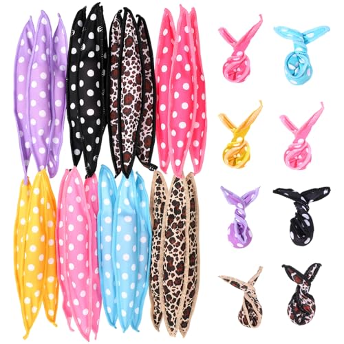 24 Pcs Hair Curler Rollers DIY Night Sleep Foam Hair Styling Tools Flexible Soft Satin Sponge Rollers Overnight Pillow Sponge Curler for Heatless Women Tousle Curly Hairstyle No Heat