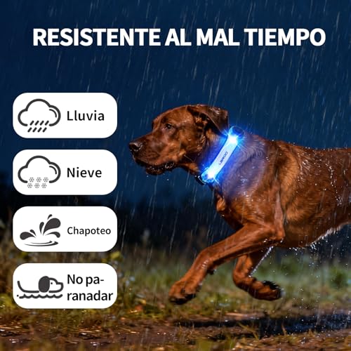 LaRoo LED Dog Safety Light Strip, Hook & Loop for Harness Collar Leash Blue - color: Blue