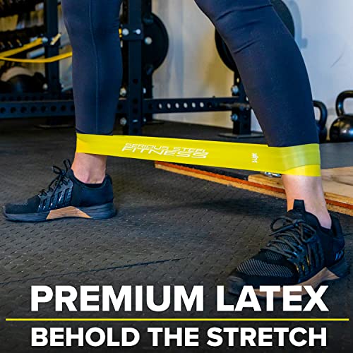 Serious Steel Fitness Mini Resistance Loop Bands | Rehab and Prehab Stretch Bands | 12" Exercise Workout Bands (Sets of 5 Pack and Sets of 10 Pack Trainer Options Available!) - color: 12" x 3" (WIDE) Mini Bands
