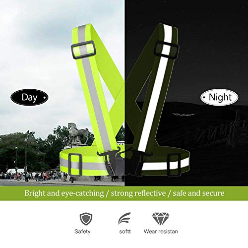Chiwo Reflective Vest Running Gear 2Pack, High Visibility Safety Vest - color: Green