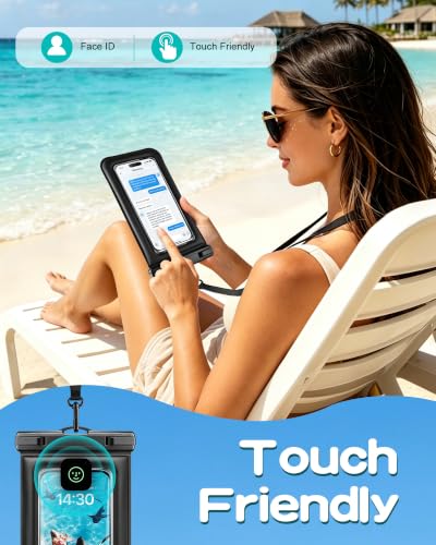 PEDVSTY Floating Waterproof Phone Pouch 2 Pack, Up to 7.5", Case Friendly - size: Large (Up to 7.5")