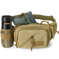 Concealed Carry Pistol Waist bag Tactical Conceal Carry Pistol Bag Fanny Packs Handgun Holster Pouch with Bottle&Gun Holder Fits 1911 Glock etc - color: Khaki