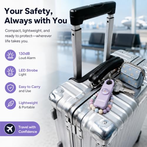 Rechargeable Personal Safety Alarm for Women - color: Lavender Purple