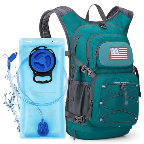 Maelstrom Lightweight Hydration Hiking Backpack with 2L/3L Water Bladder - color: 6.Cyan, size: 2L Bladder