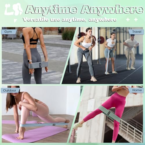 10 Pcs Fabric Resistance Bands for Exercise, 5 Levels - color: Neutral