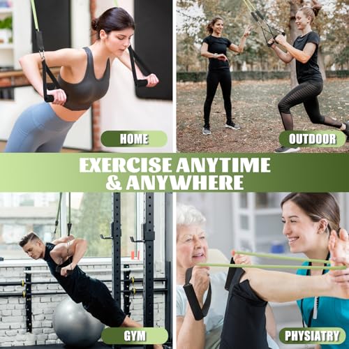 WIKDAY Resistance Bands with Handles for Exercise,beginners - color: 200LBS GREEN