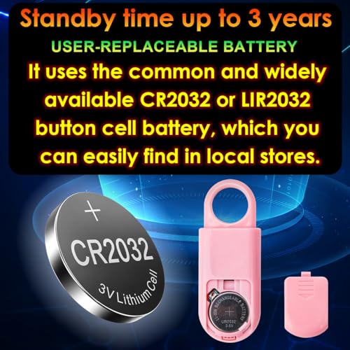 2 Pack Personal Alarm Replaceable Battery | Ultra-Lightweight 0.7 oz - color: Pink