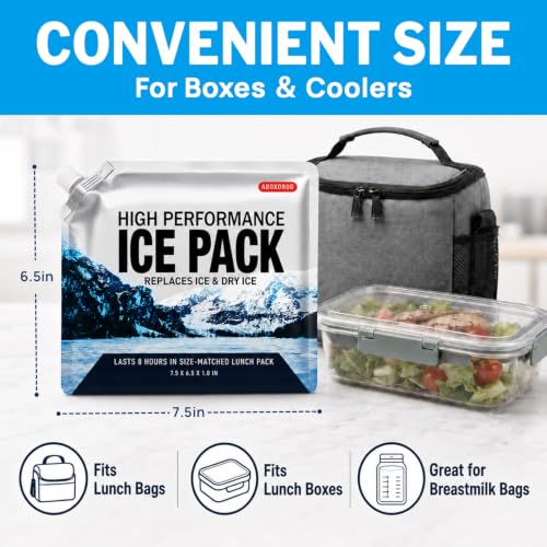 Reusable Ice Packs for Coolers Long Lasting Gel Freezer Packs for Cooler Bag Lunch Box,Keeps Food Cold Fresh (Small Set of 5P) - size: Small-5pk
