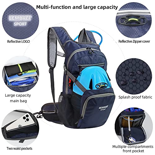 Hiking Daypack 15L Lightweight Waterproof Backpack - color: Navy