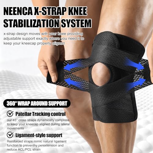 NEENCA Adjustable Knee Brace, Compression Knee Support with Air Mesh Fabric - size: Medium