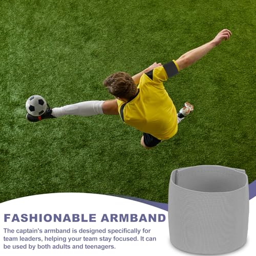 Soccer Captain Armband Elastic Wrist Arm Bands Adjustable Player Team Leader Anti-Slip Badge Sports Accessories - color: Light Gray